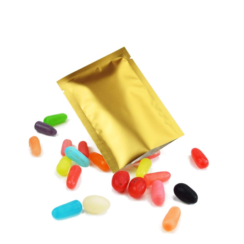 QQ Studio 200 PCS Metallic Mylar Foil Open Top Sealable Bags (7x10cm (2.7x3.9"), Gold) - Image 4